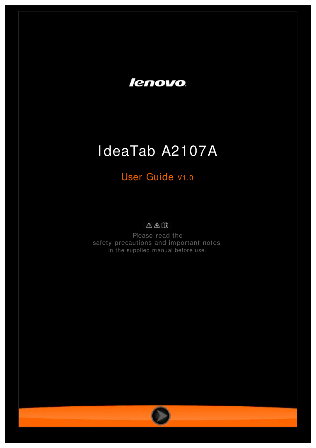 Lenovo 59RF0079, 33472RU, 59335903, 0C17961 manual IdeaTab A2107A 