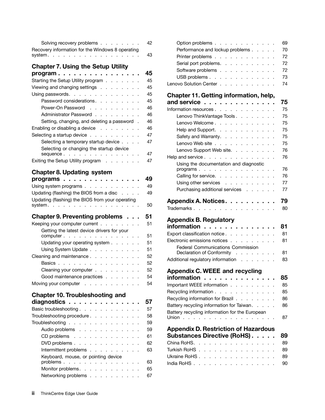 Lenovo 3396, 3398, 3397, 3399, 3414, 3416, 3426, 3415, 3423, 3418, 3417, 3419 manual Appendix A. Notices 