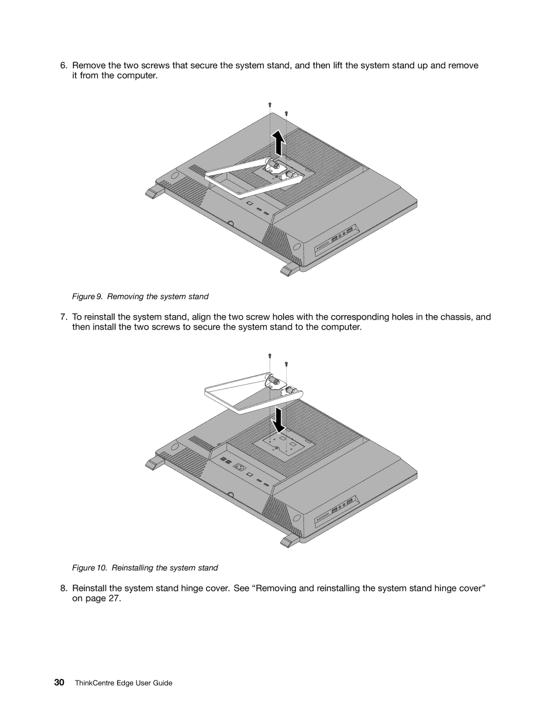 Lenovo 3426, 3398, 3397, 3399, 3414, 3396, 3416, 3415, 3423, 3418, 3417, 3419 manual Removing the system stand 