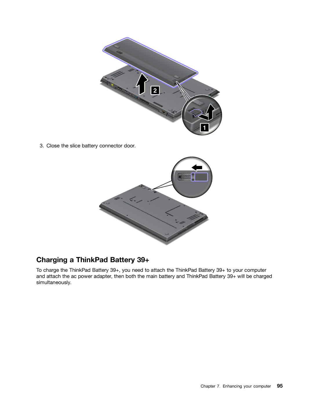 Lenovo 3444CUU manual Charging a ThinkPad Battery 39+ 