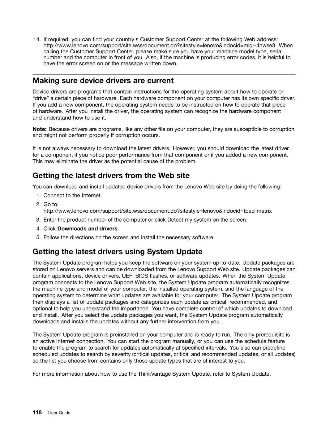 Lenovo 3444CUU manual Making sure device drivers are current, Getting the latest drivers from the Web site 