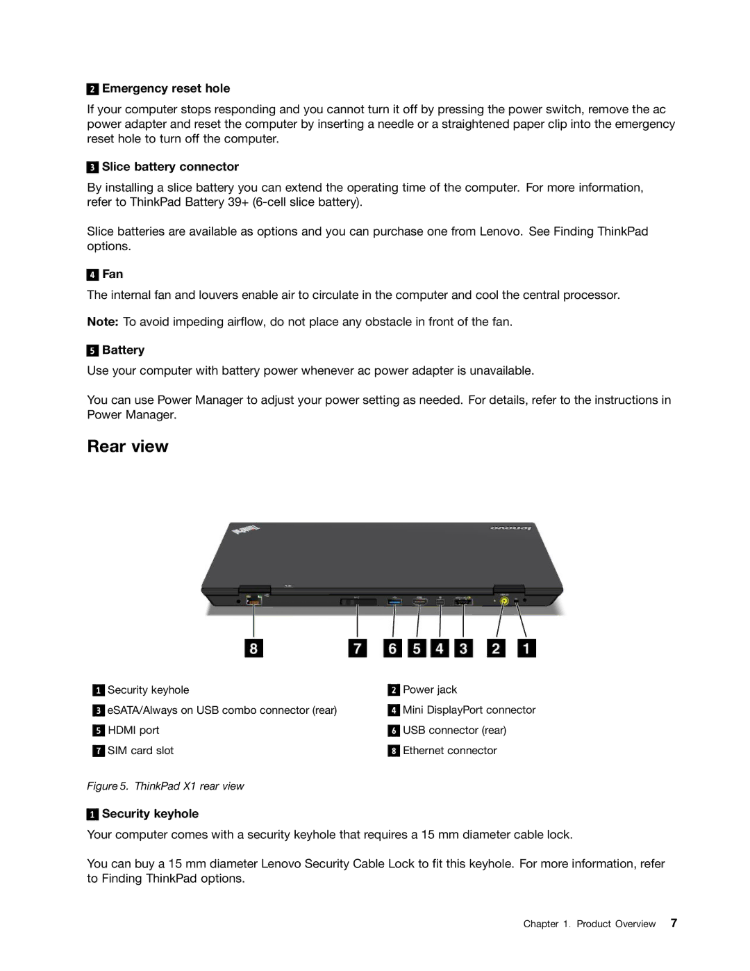 Lenovo 3444CUU manual Rear view 