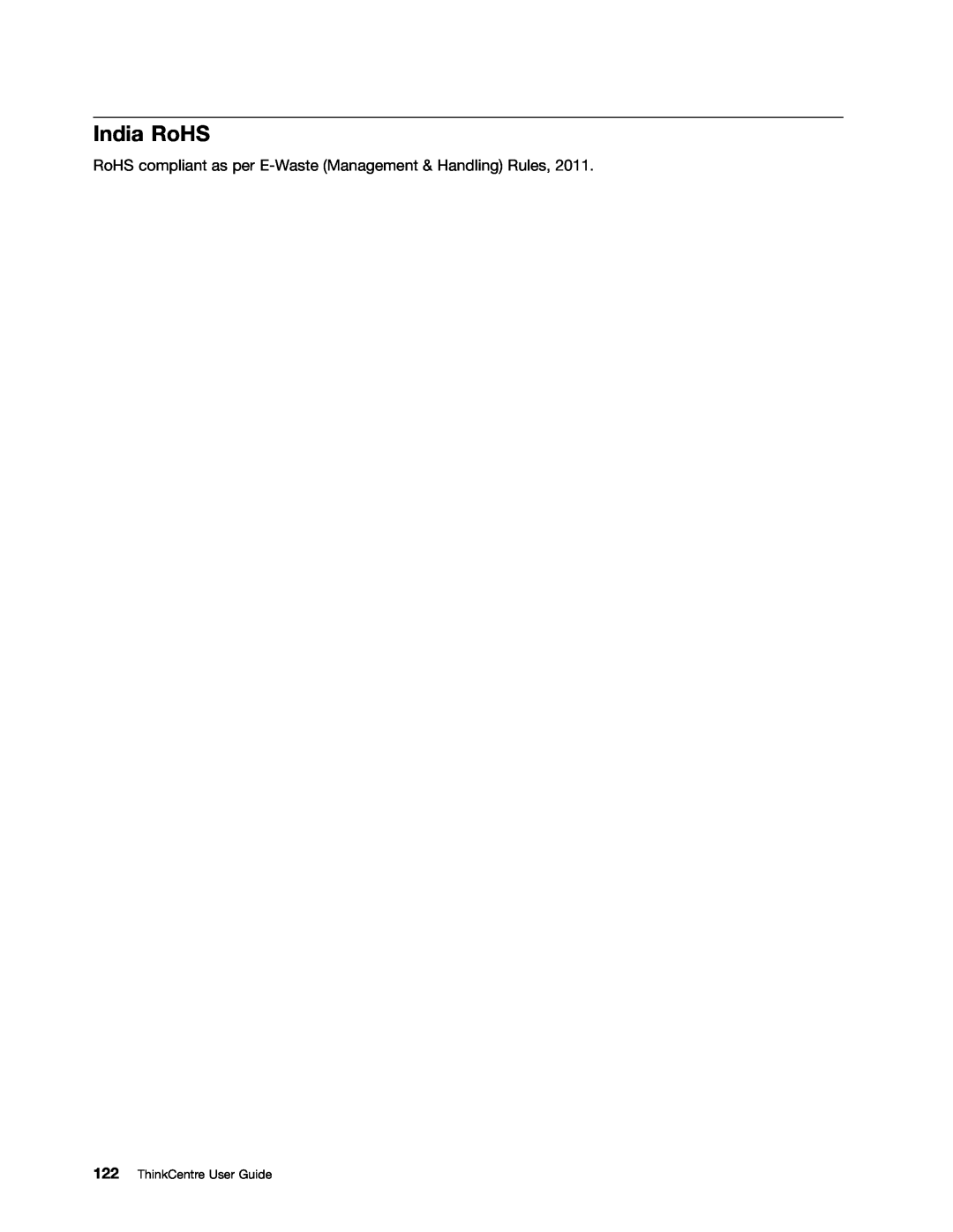 Lenovo 3484JMU manual India RoHS, RoHS compliant as per E-Waste Management & Handling Rules 