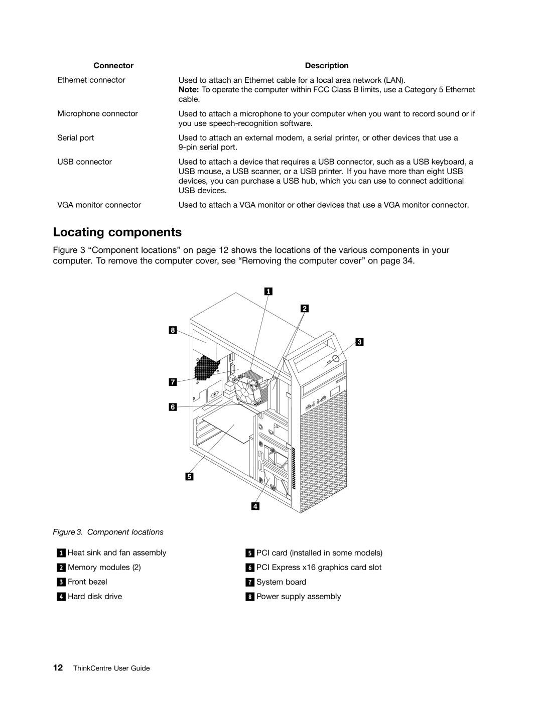 Lenovo 3484JMU manual Locating components, Component locations 