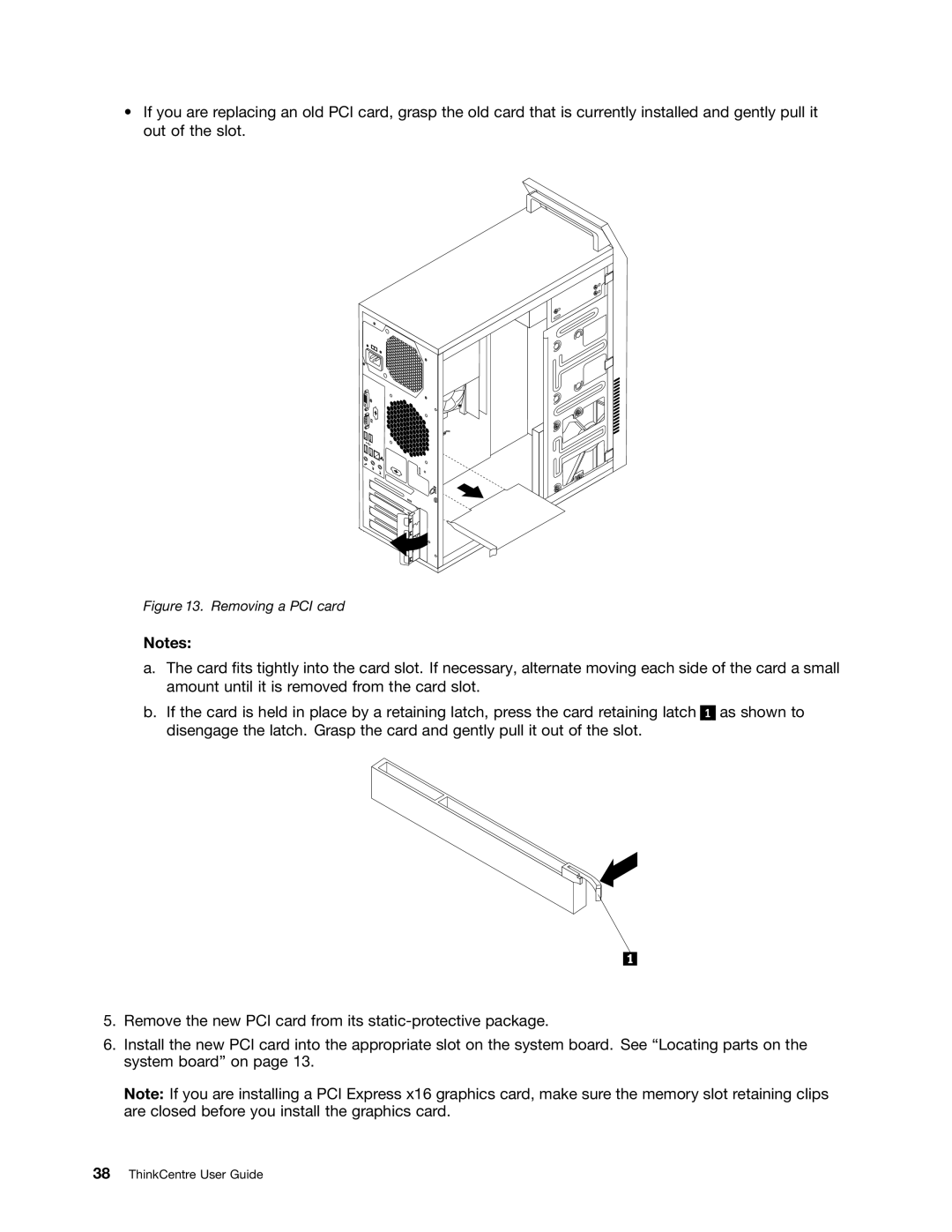 Lenovo 3484JMU manual Removing a PCI card 