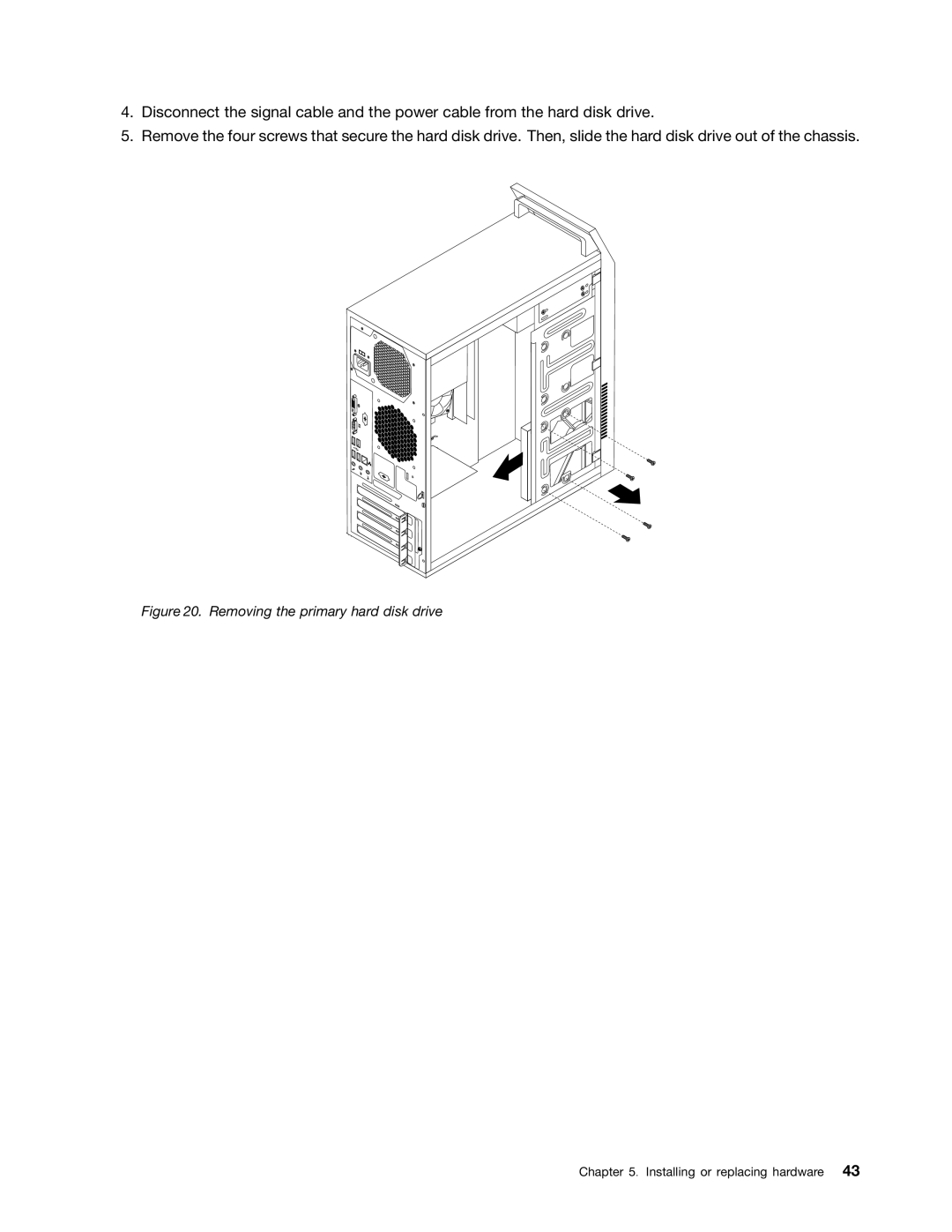 Lenovo 3484JMU manual Removing the primary hard disk drive 