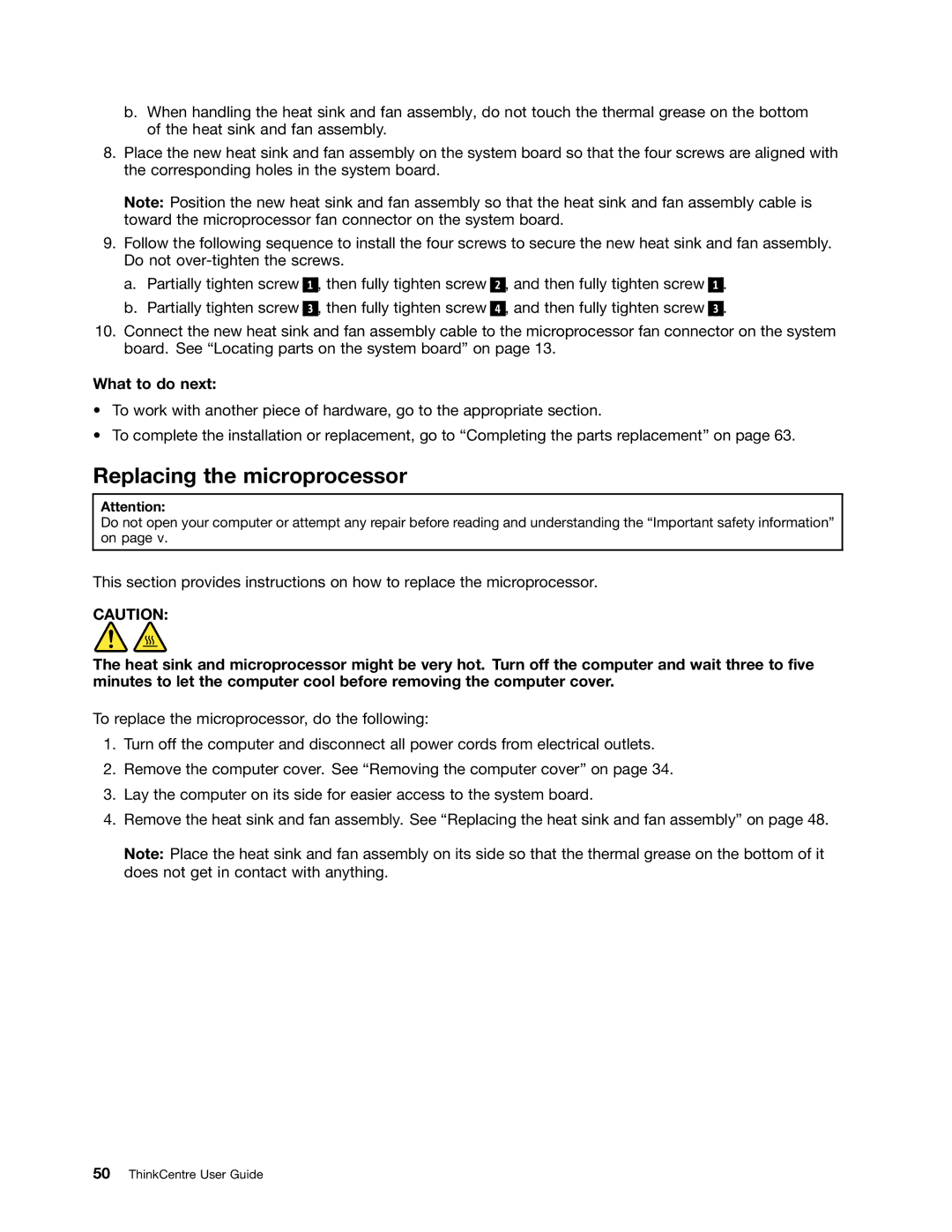 Lenovo 3484JMU manual Replacing the microprocessor 