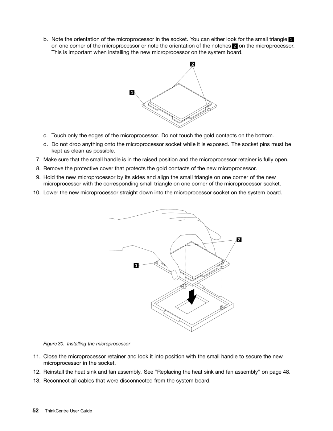 Lenovo 3484JMU manual Installing the microprocessor 