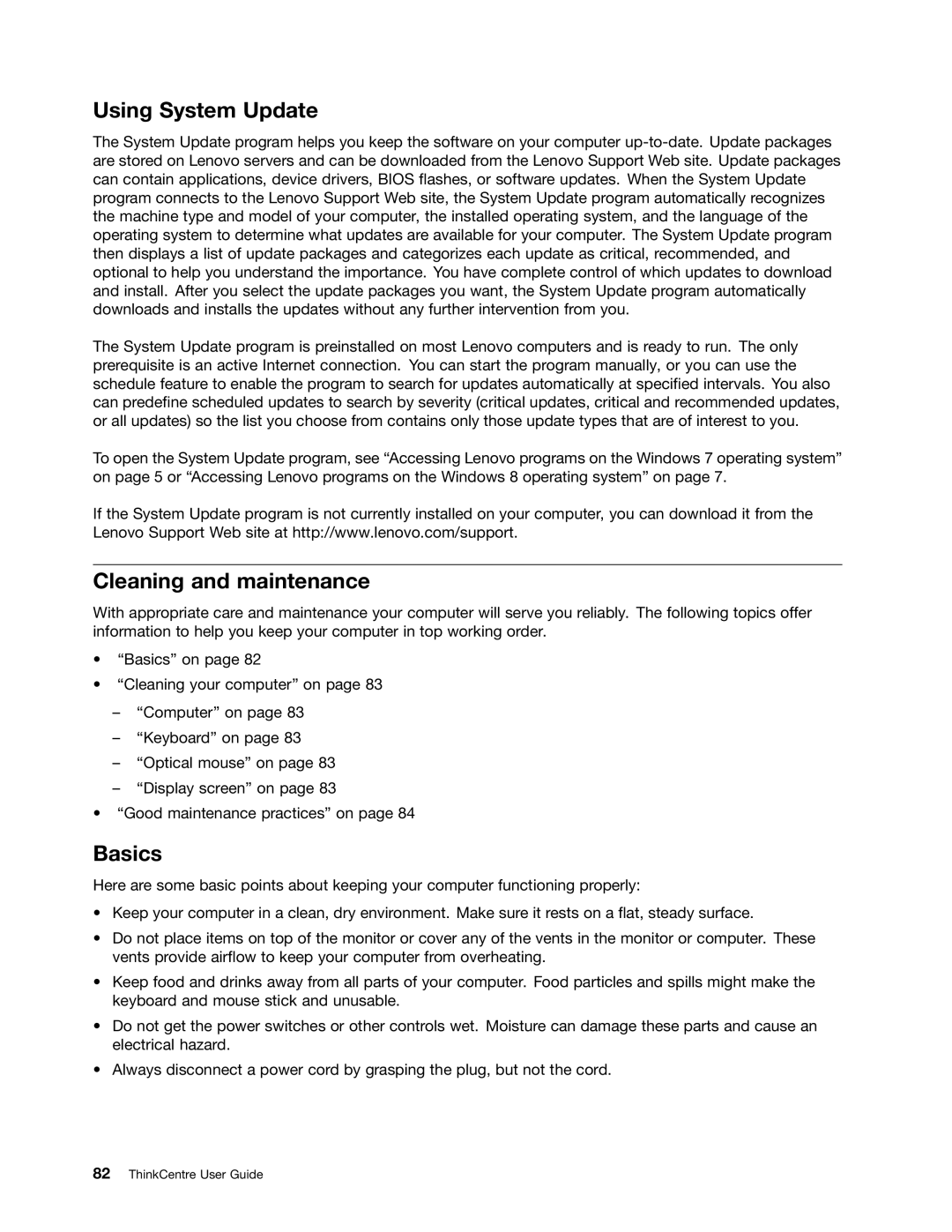 Lenovo 3484JMU manual Using System Update, Basics 