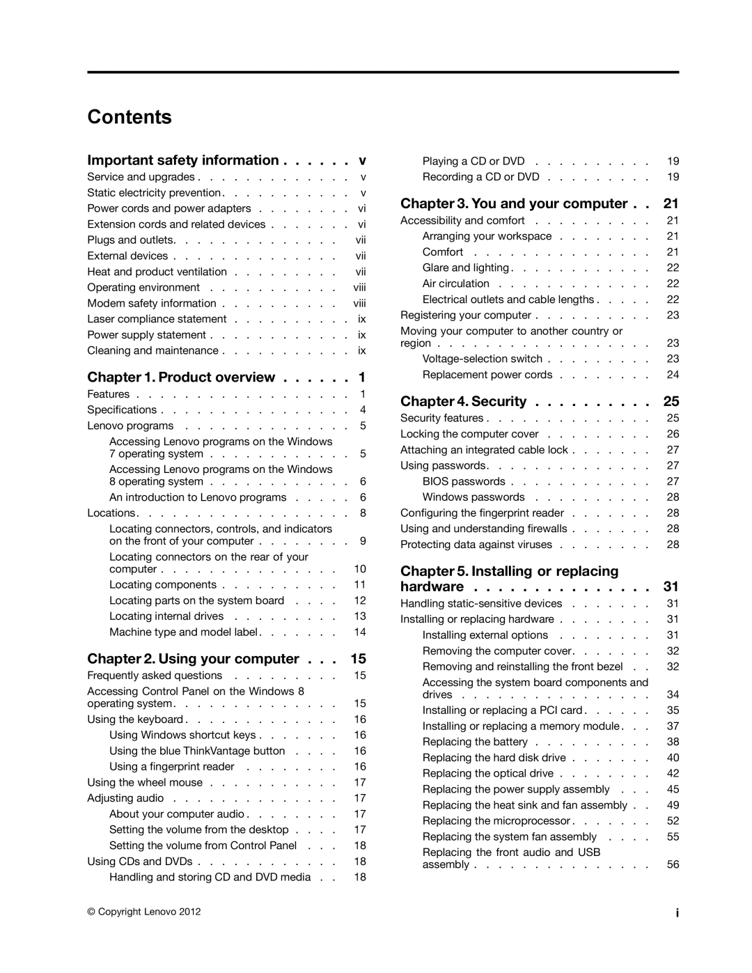 Lenovo 3496, 3493DFU manual Contents 