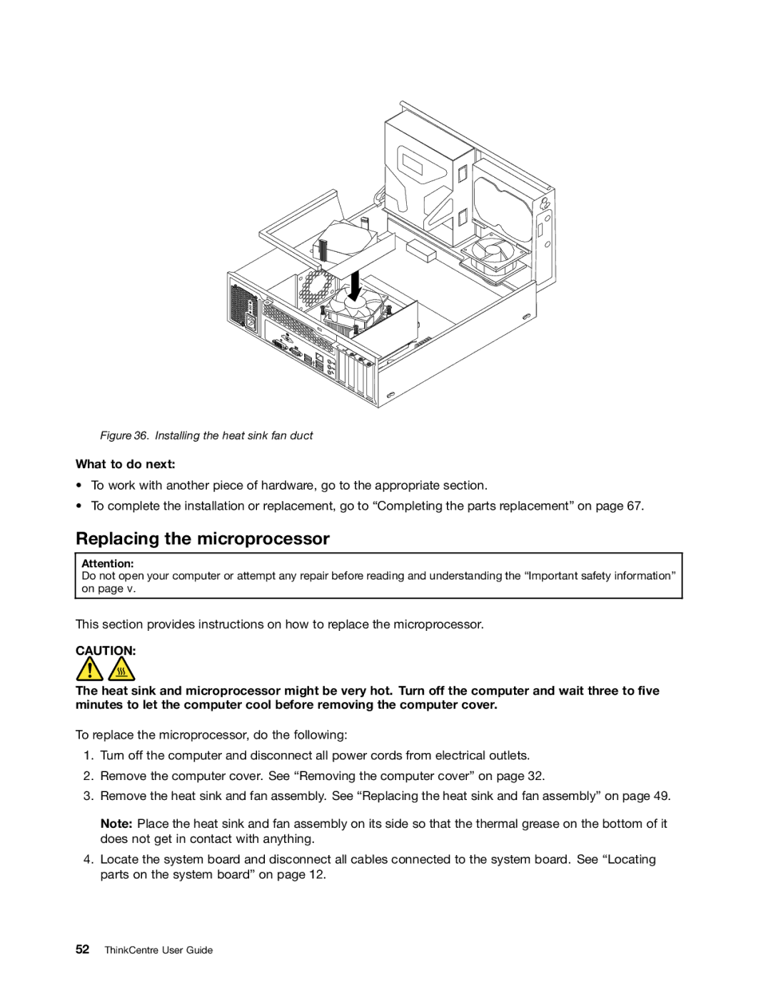 Lenovo 3493DFU, 3496 manual Replacing the microprocessor, What to do next 