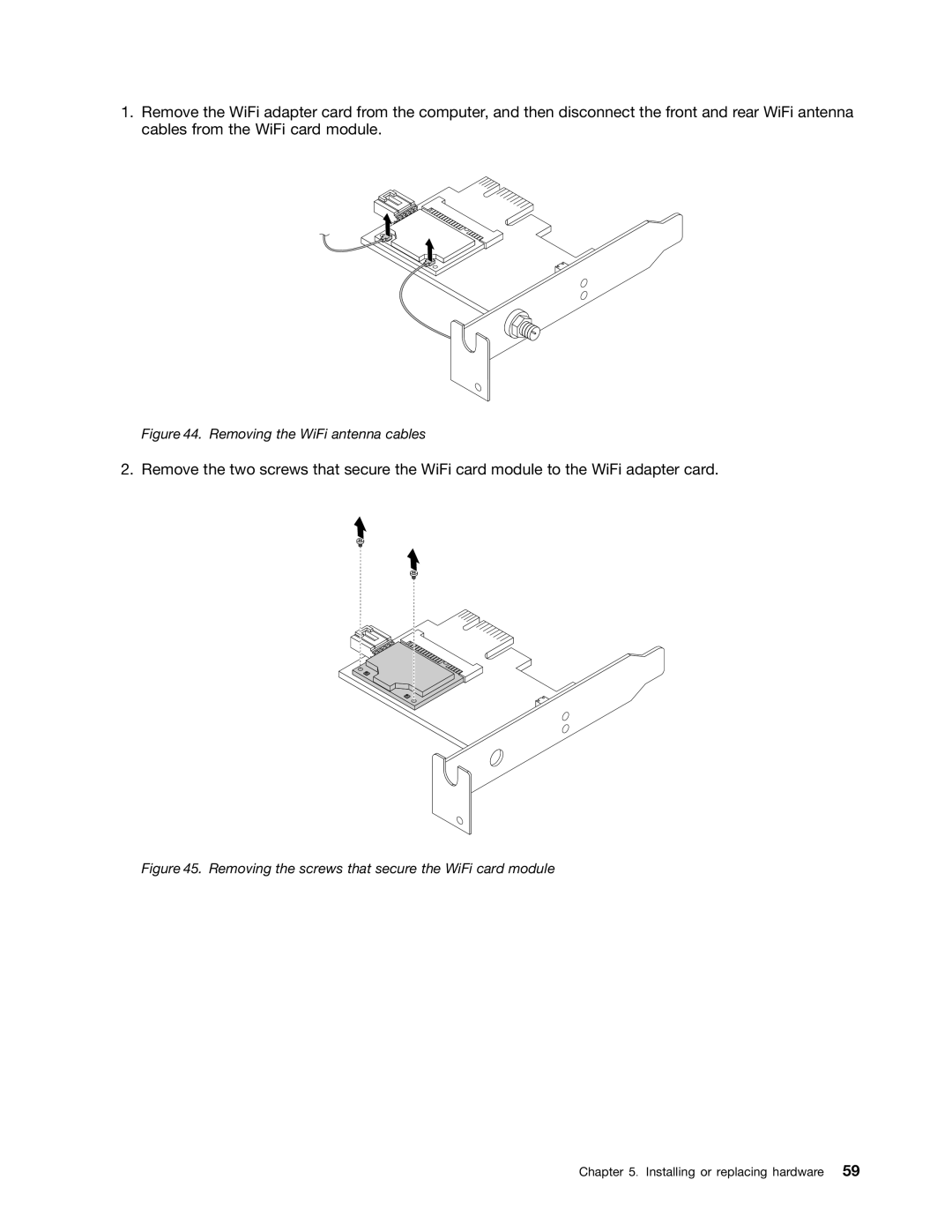 Lenovo 3496, 3493DFU manual Removing the WiFi antenna cables 