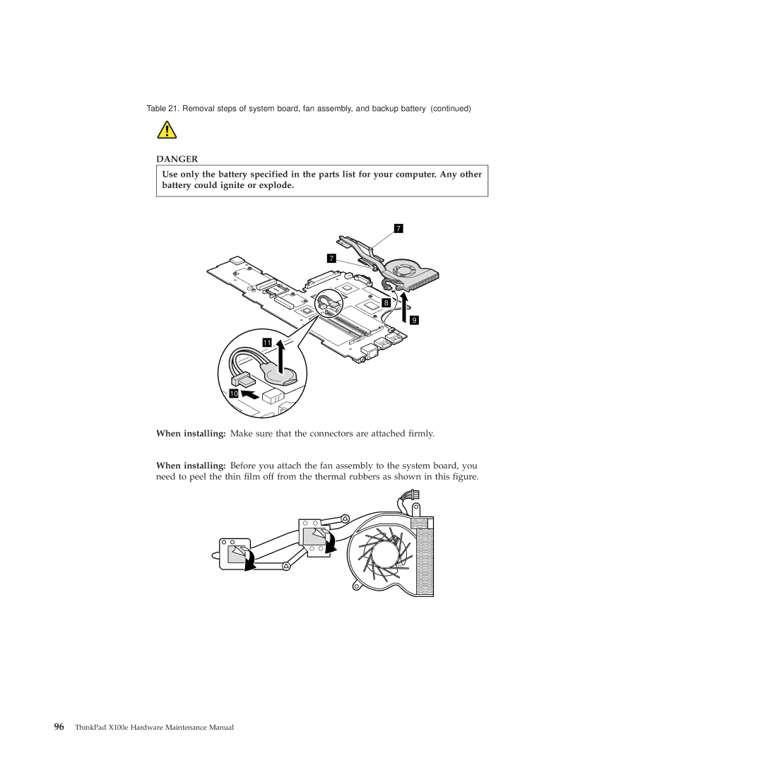 Lenovo 350828U, X100E manual ThinkPad X100e Hardware Maintenance Manual 