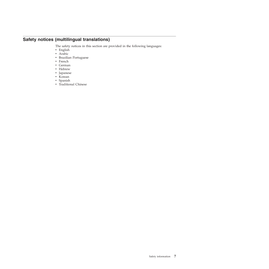 Lenovo X100E, 350828U manual Safety notices multilingual translations 