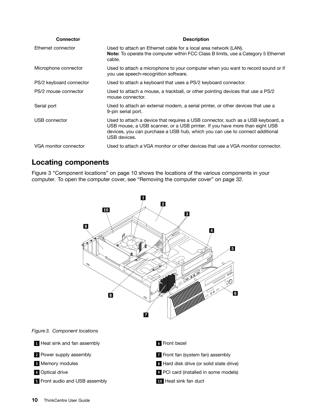 Lenovo 3664, 3668, 967, 900, 3676, 3654, 3629, 3578, 3594, 3598, 3660, 3596, 1271 manual Locating components, Component locations 