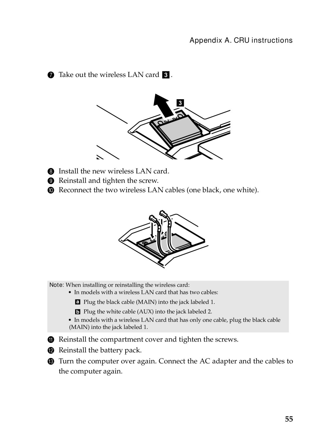 Lenovo G580, 367927U, 37012PU, 59359143, 59359680, G780, G585, G485, G480 manual Appendix A. CRU instructions 