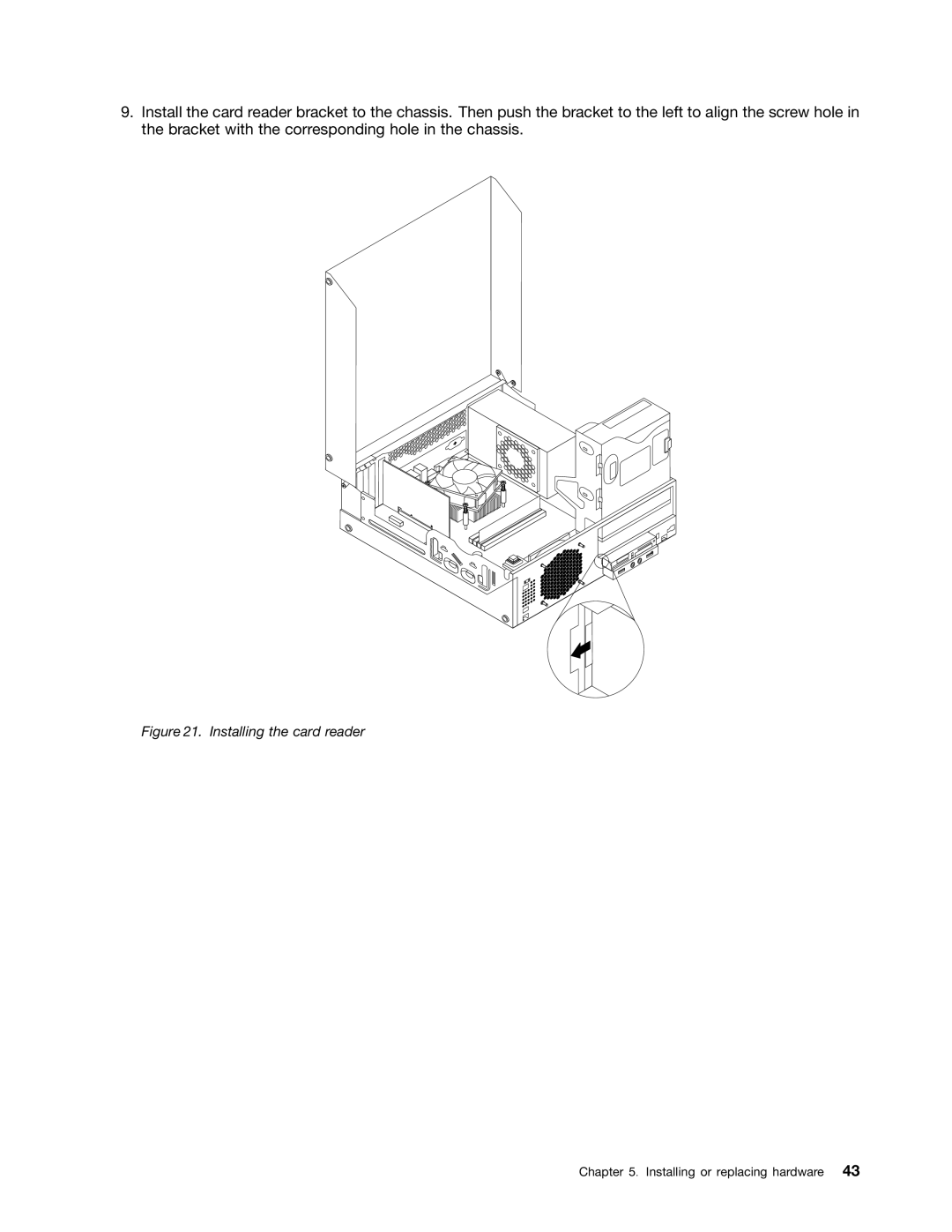 Lenovo 3695, 3688, 3690, 3691, 3693 manual Installing the card reader 