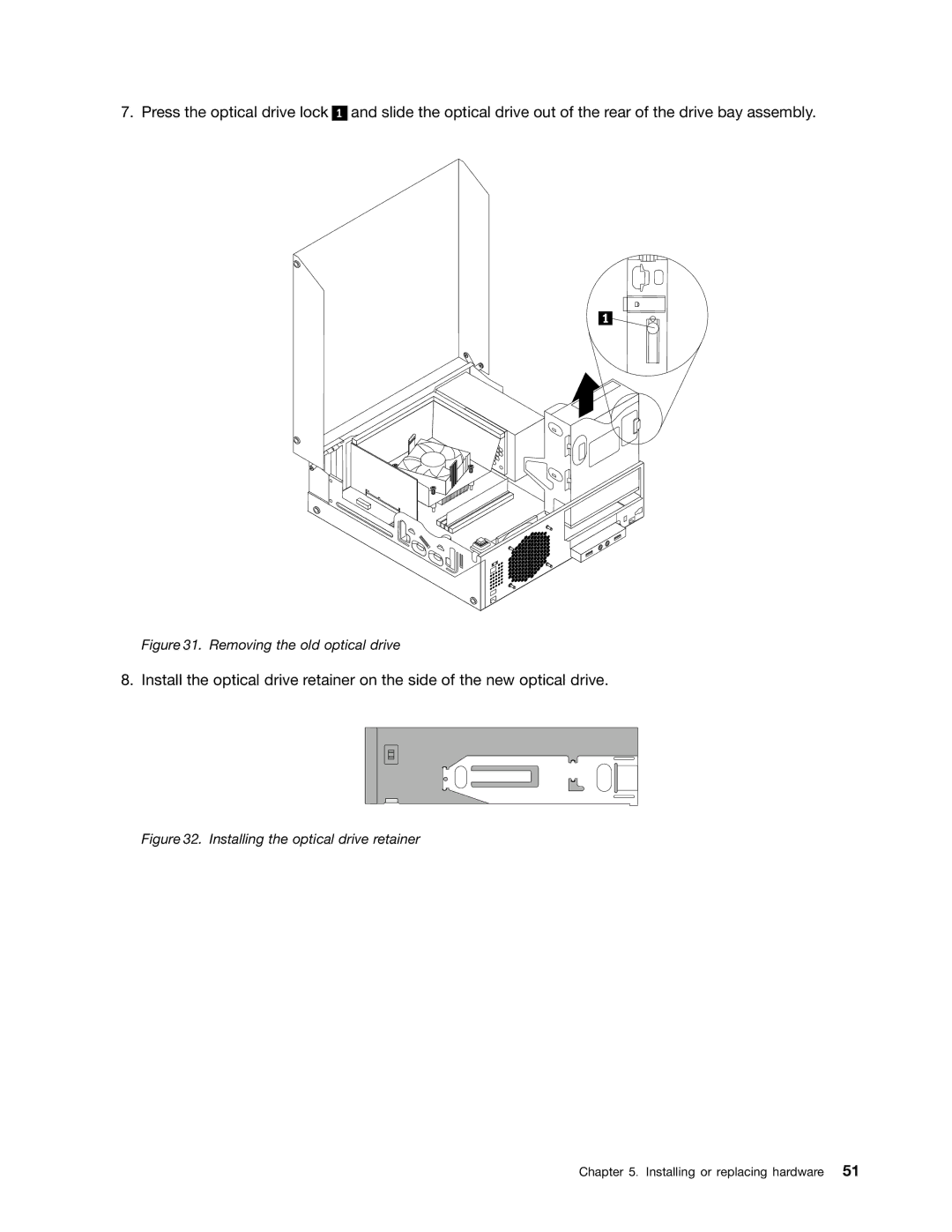 Lenovo 3691, 3695, 3688, 3690, 3693 manual Removing the old optical drive 