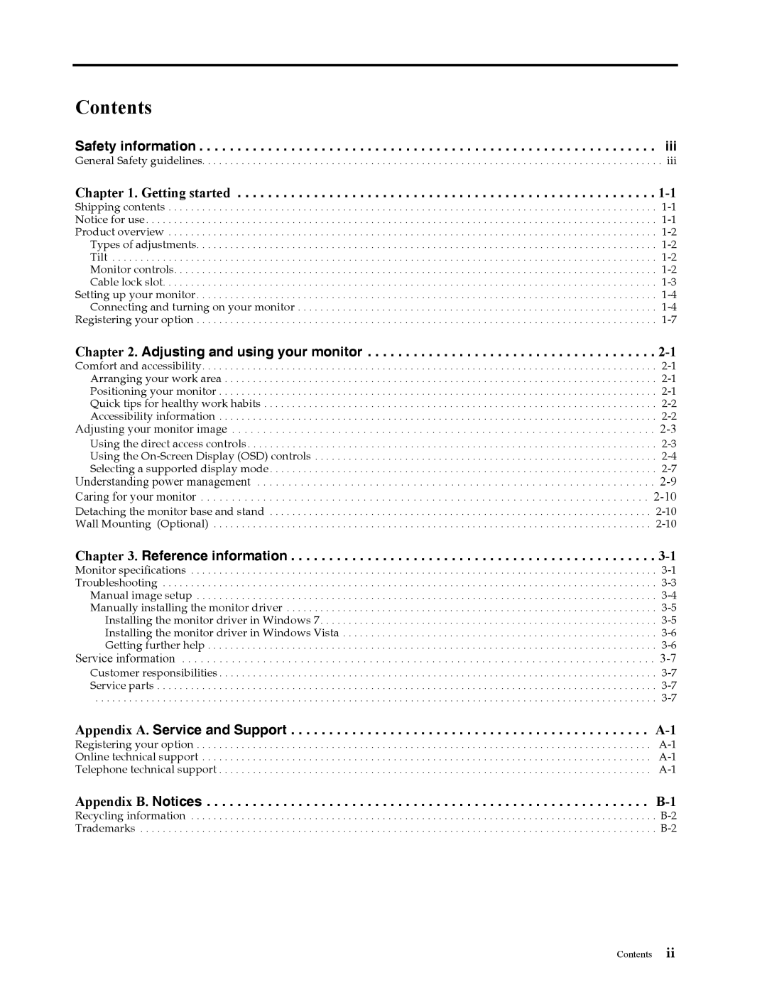 Lenovo 3794HB1 user manual Contents 