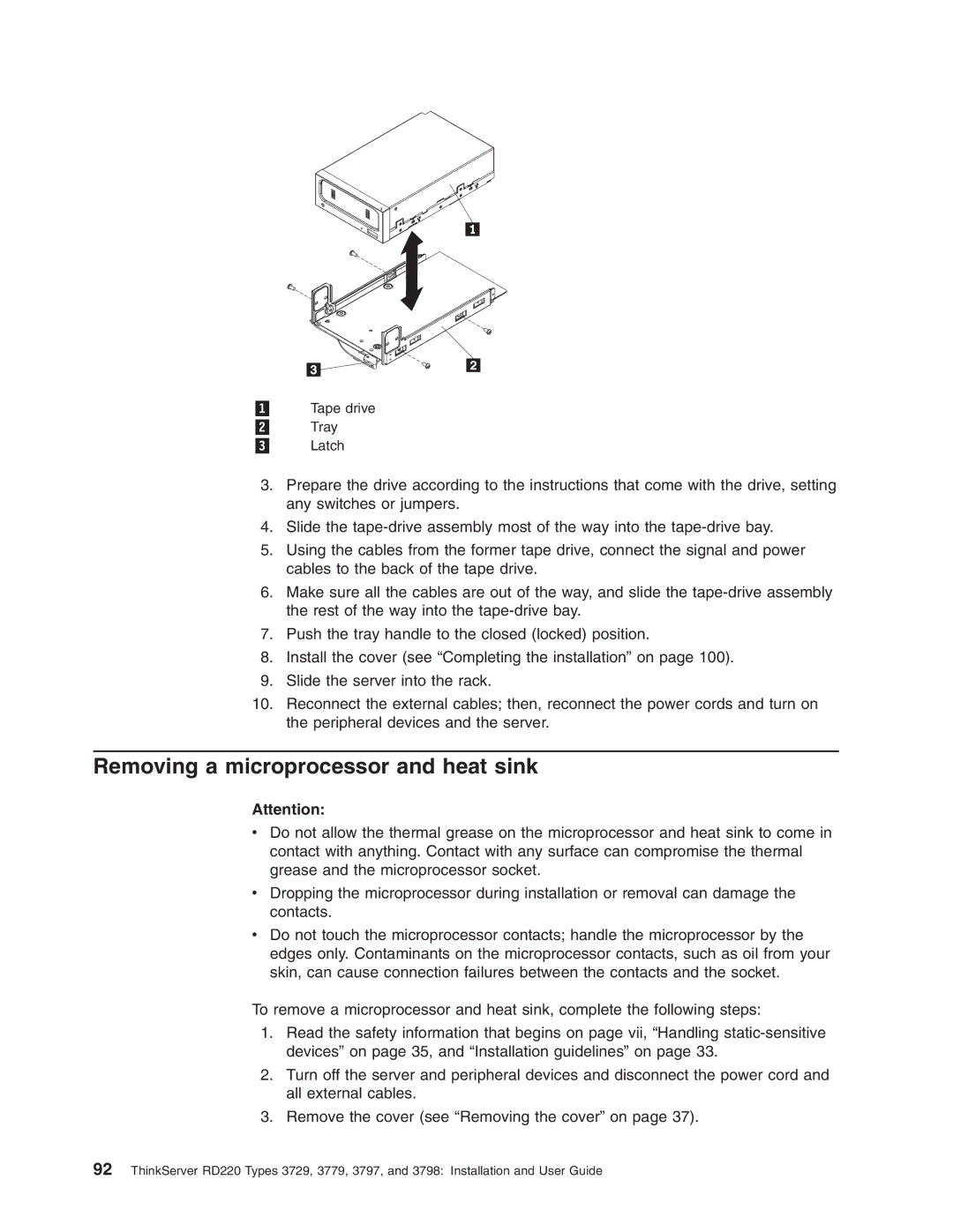 Lenovo 3797 manual Removing a microprocessor and heat sink 