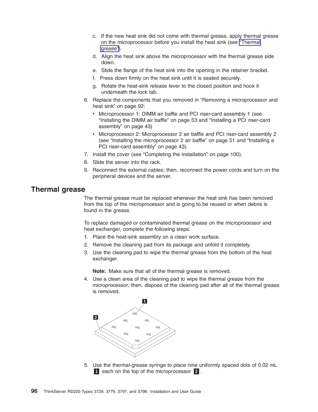 Lenovo 3797 manual Thermal grease 