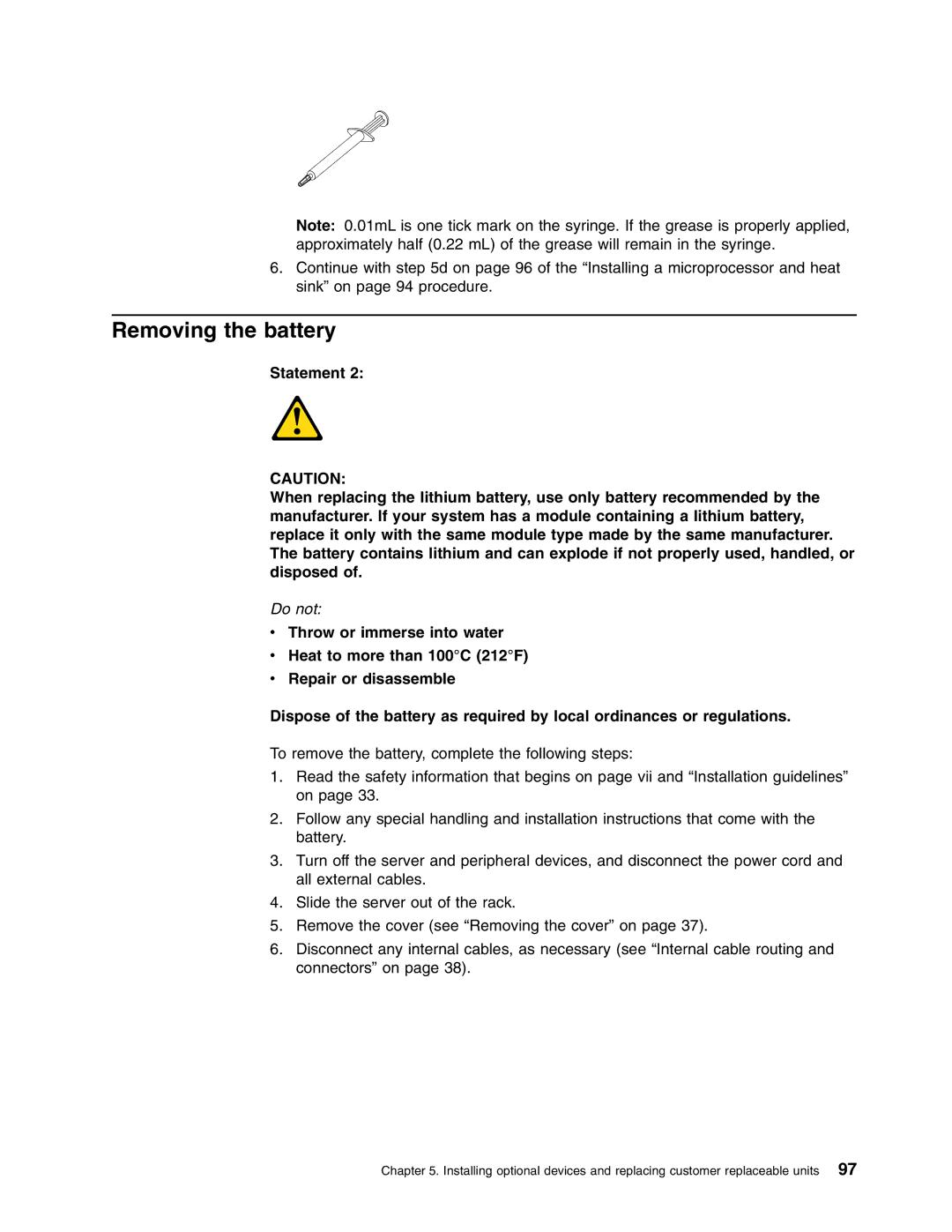 Lenovo 3797 manual Removing the battery 