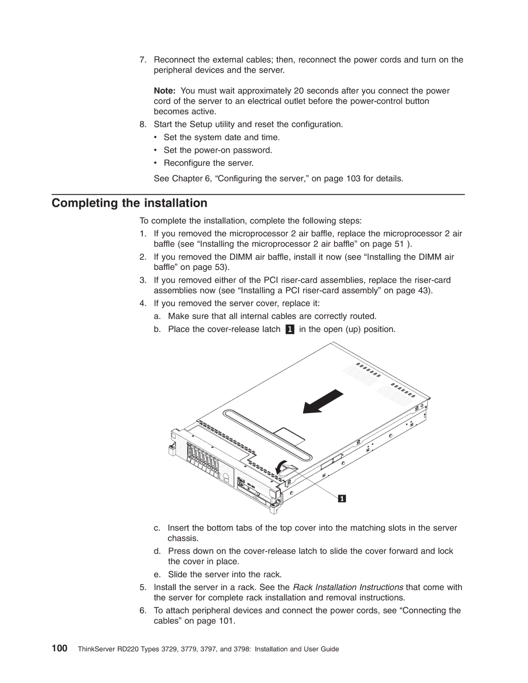 Lenovo 3797 manual Completing the installation 