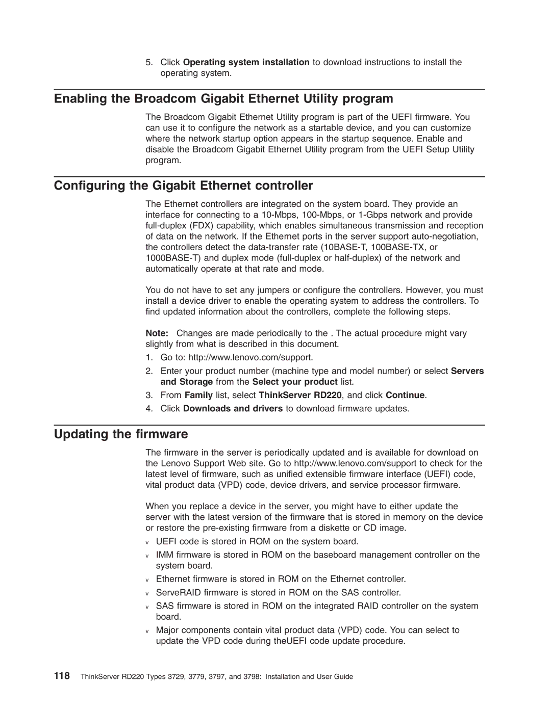 Lenovo 3797 manual Enabling the Broadcom Gigabit Ethernet Utility program, Configuring the Gigabit Ethernet controller 