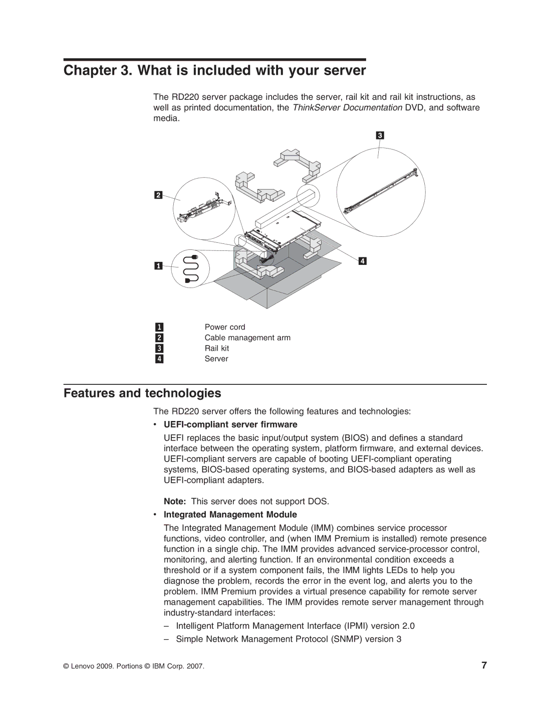 Lenovo 3797 manual Features and technologies, UEFI-compliant server firmware, Integrated Management Module 