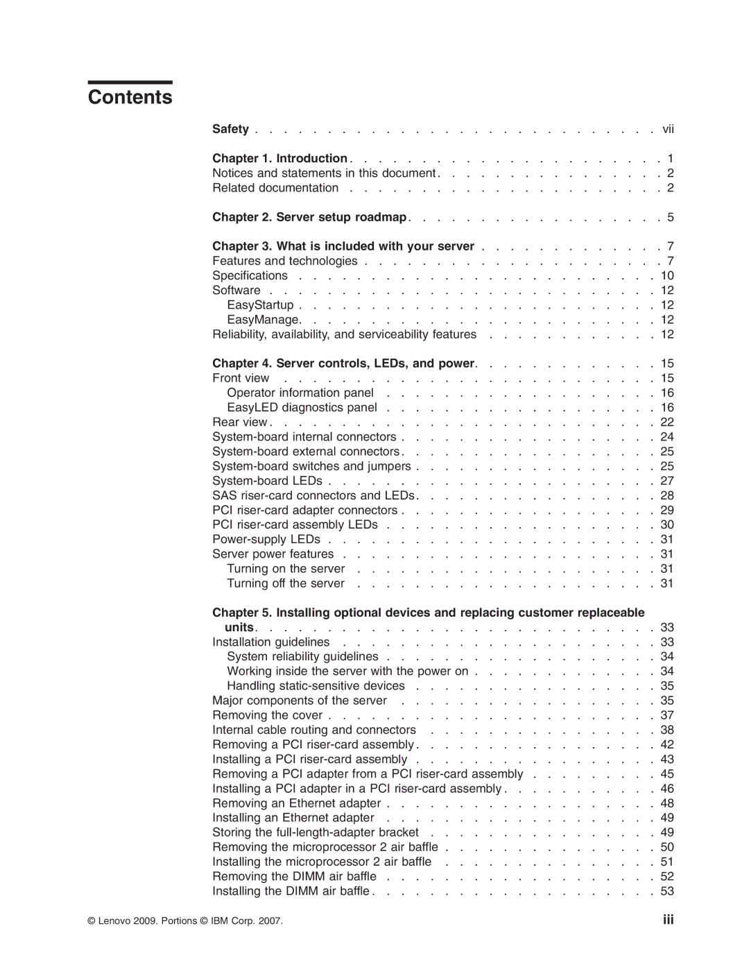 Lenovo 3797 manual Contents 