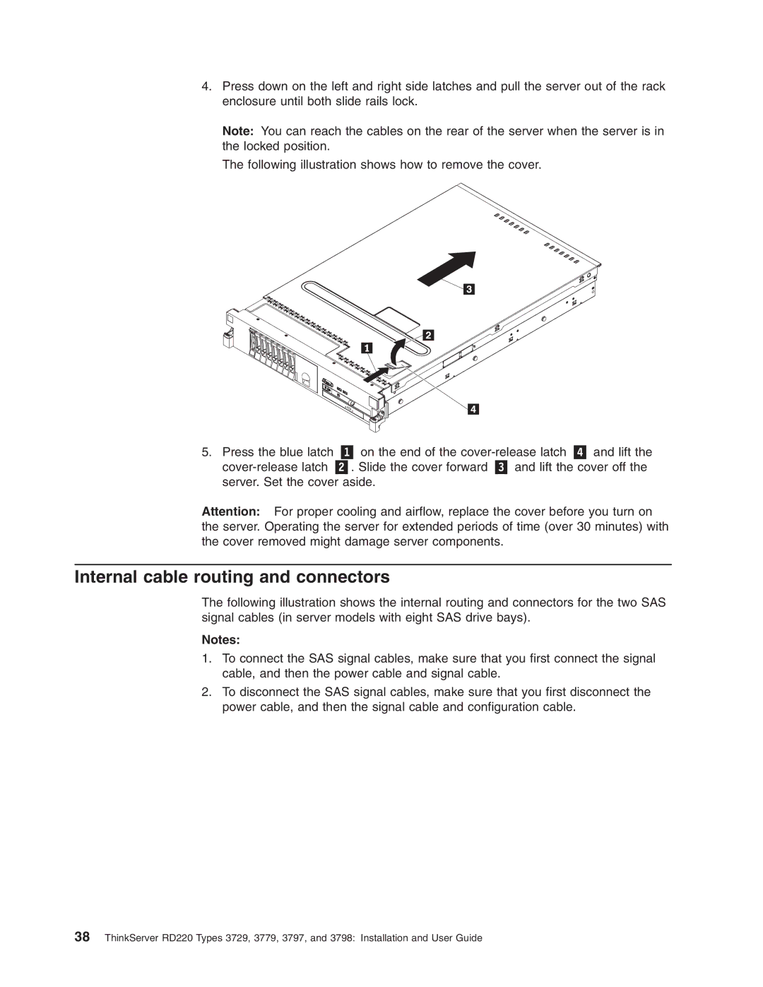 Lenovo 3797 manual Internal cable routing and connectors 