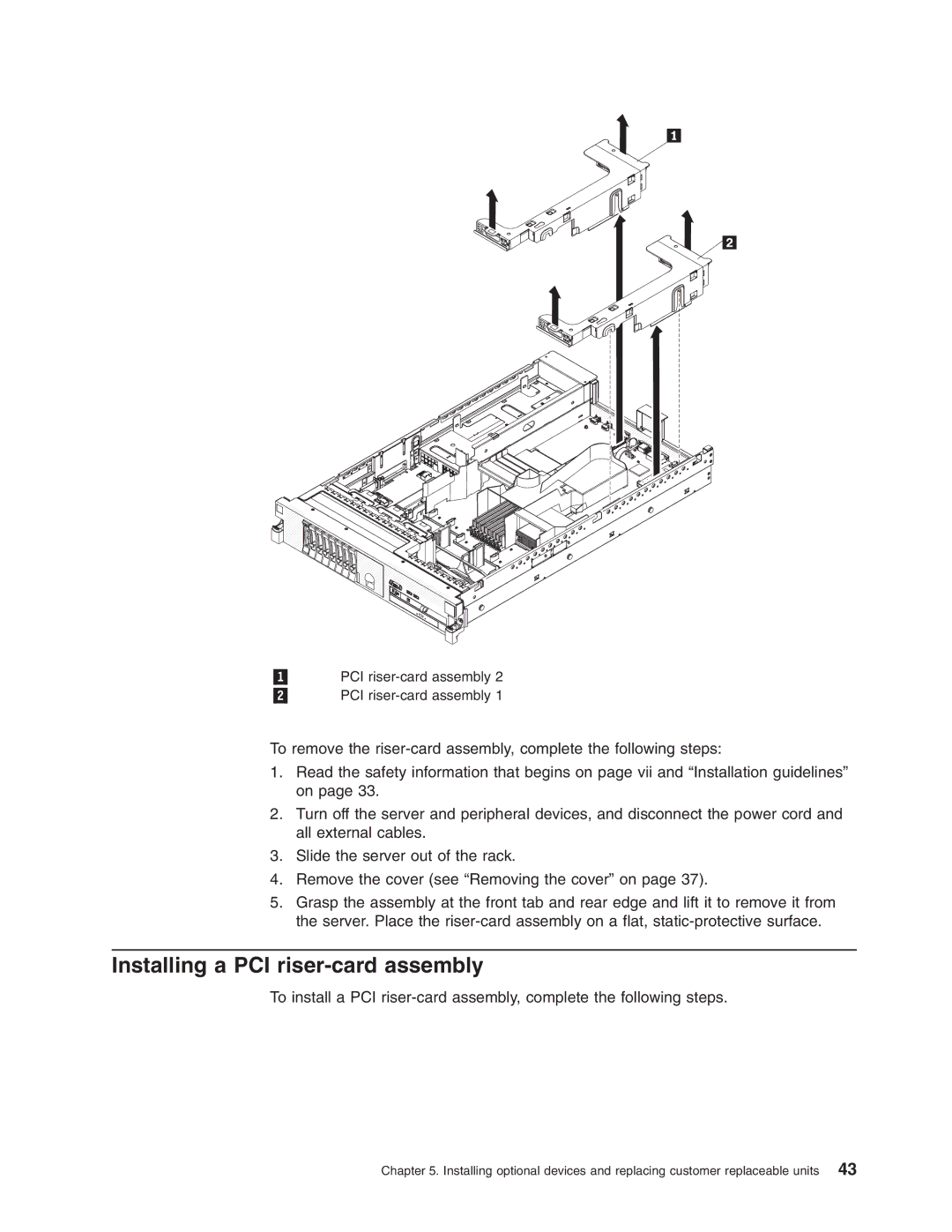 Lenovo 3797 manual Installing a PCI riser-card assembly 