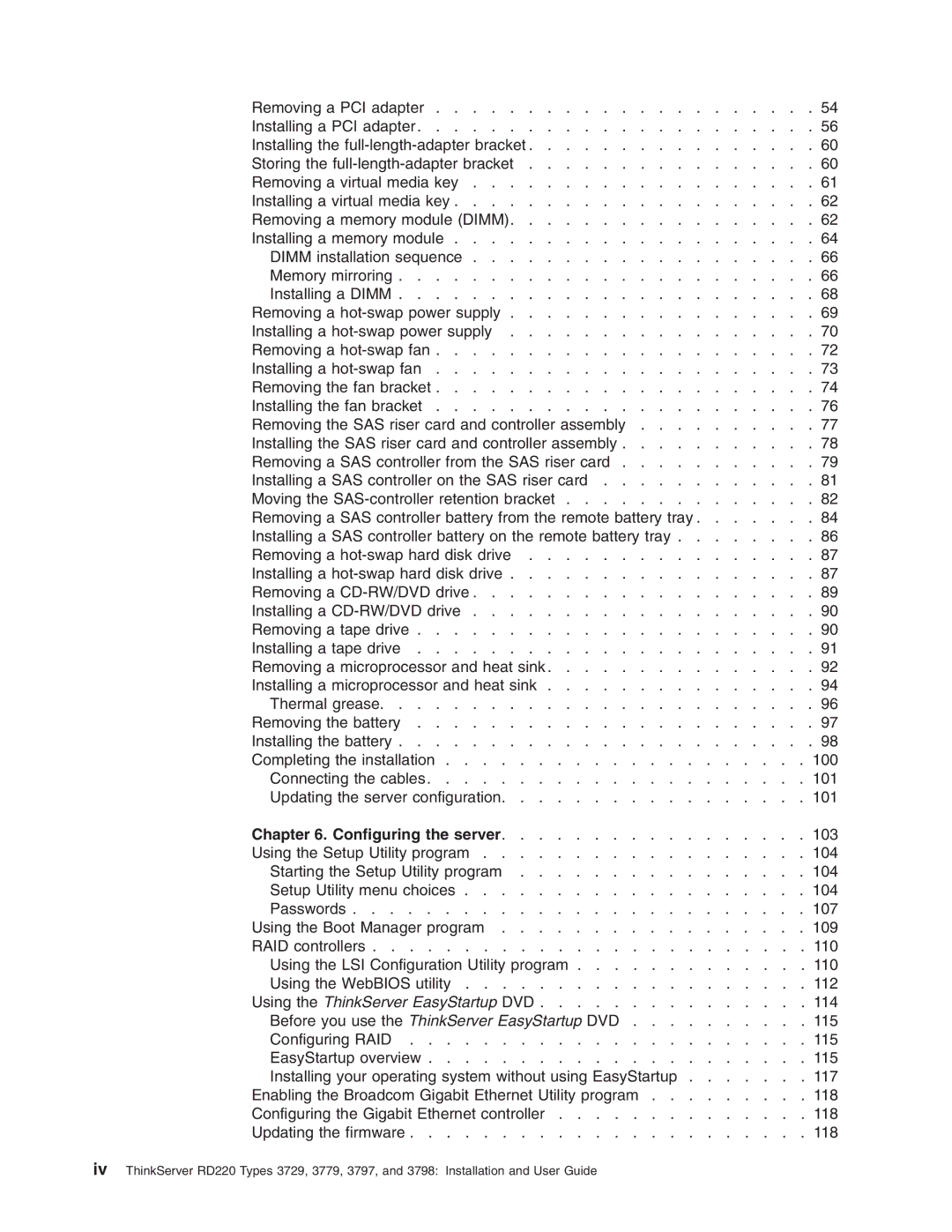 Lenovo 3797 manual Configuring the server 