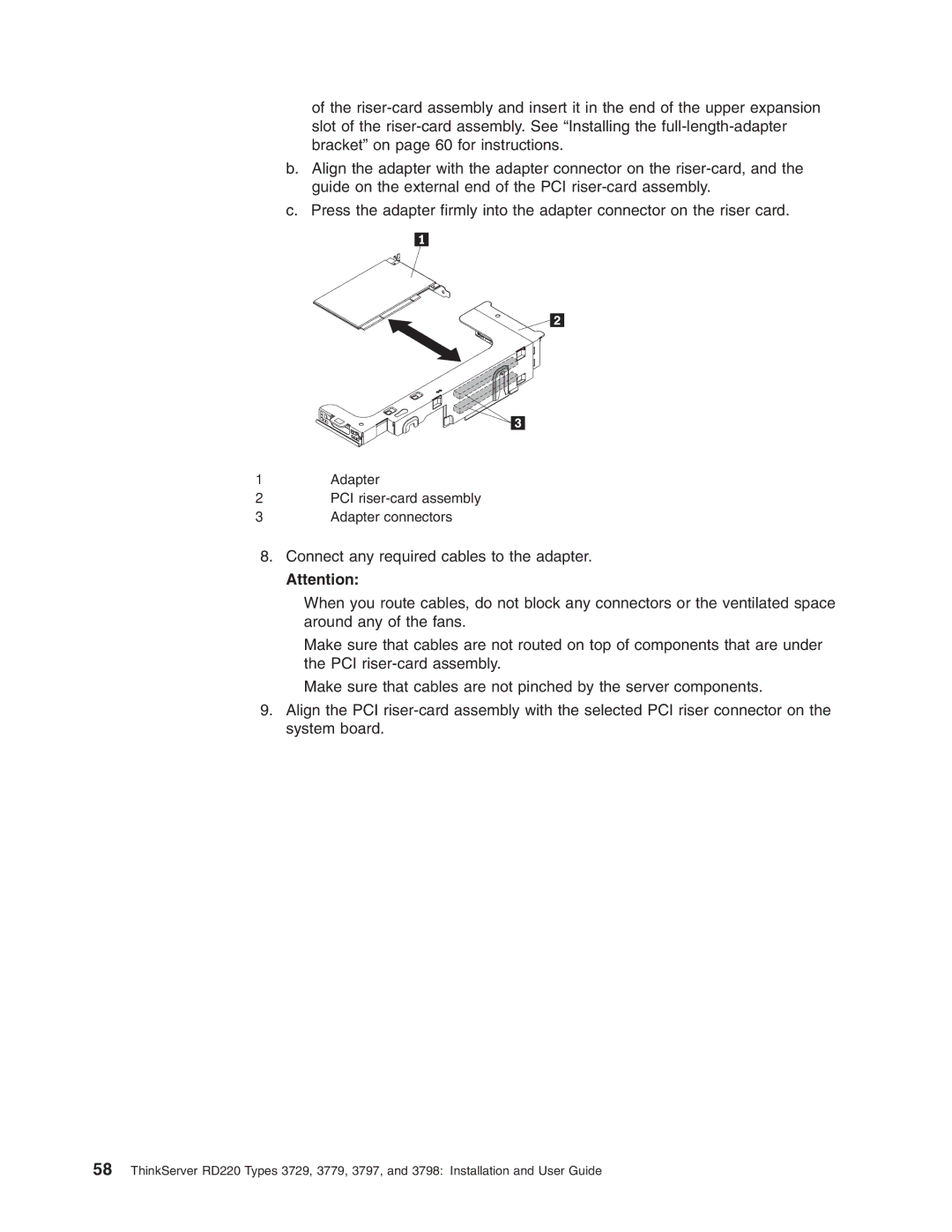 Lenovo 3797 manual Adapter 