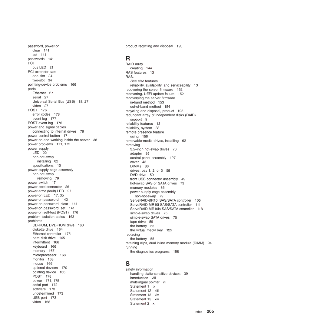 Lenovo 3817, 3836, 3809, 3826, 3724, 3824, 3808, 3815 manual Pci, Ras 