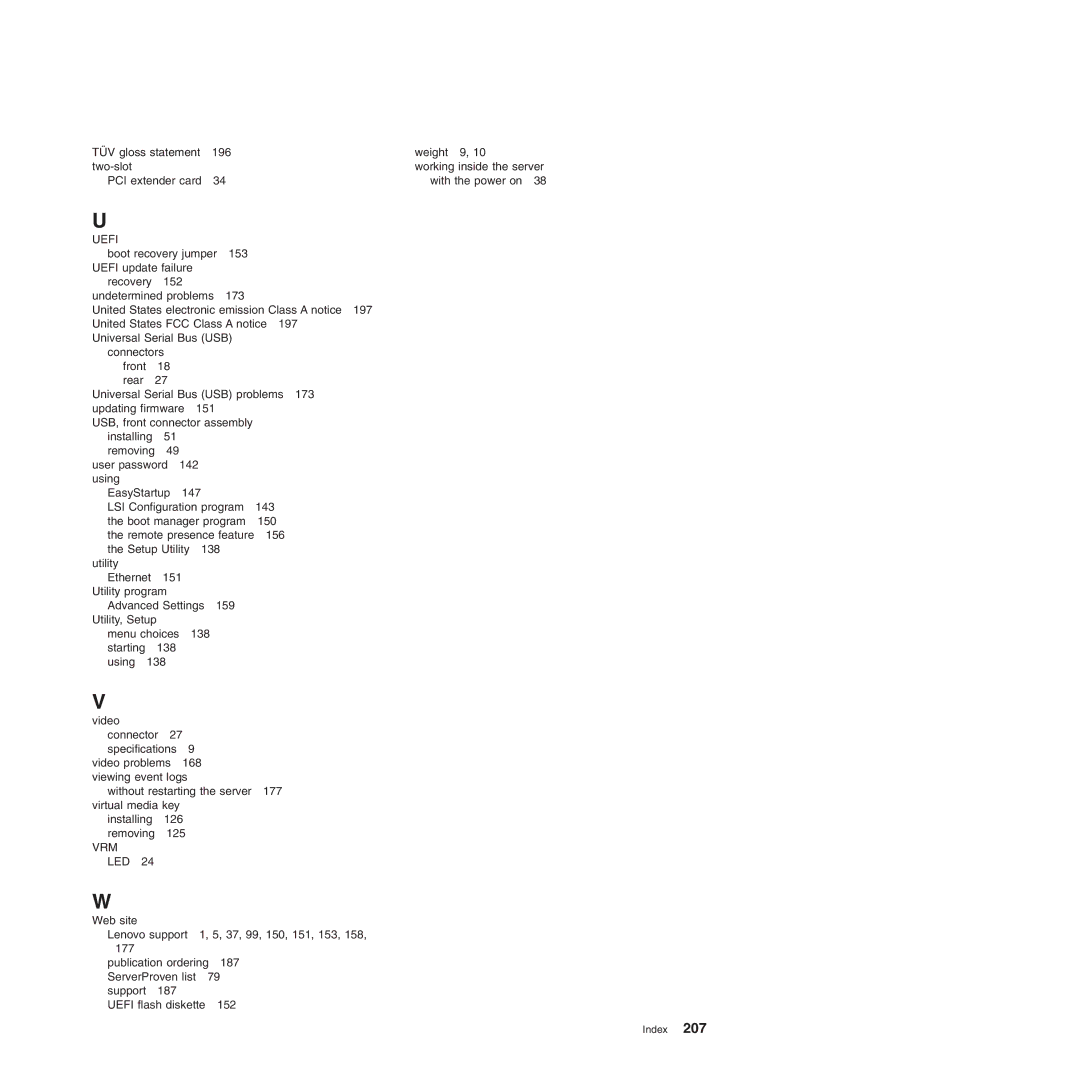 Lenovo 3809, 3836, 3826, 3724, 3824, 3808, 3815, 3817 manual Uefi, Vrm 