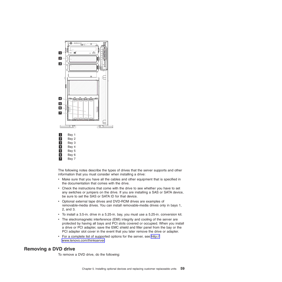 Lenovo 3808, 3836, 3809, 3826, 3724, 3824, 3815, 3817 manual Removing a DVD drive 