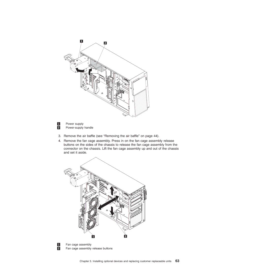 Lenovo 3809, 3836, 3826, 3724, 3824, 3808, 3815, 3817 manual 1 Power supply 2 Power-supply handle 