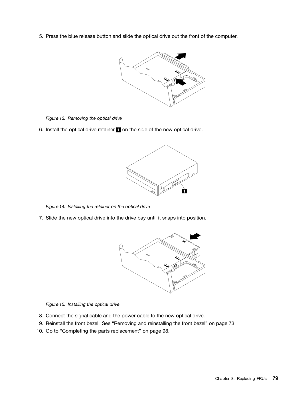 Lenovo 5027, 384, 4168, 5067, 7516, 7519, 266, 2491 manual Removing the optical drive 