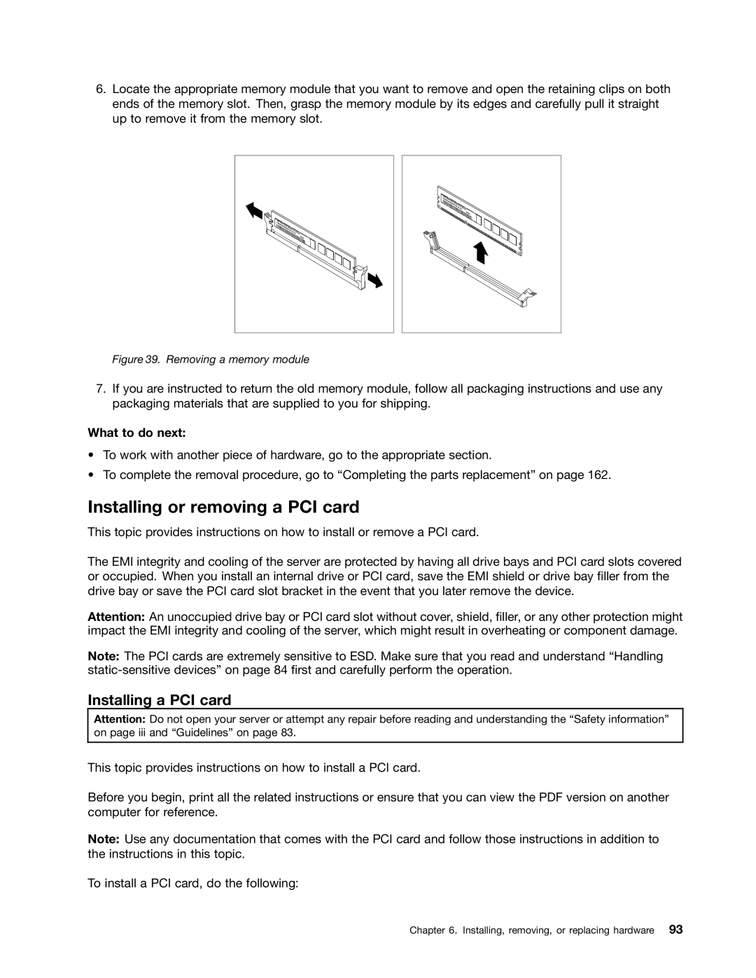 Lenovo 393, 387, 391, 389, 388, 441, 390, 392 manual Installing or removing a PCI card, Installing a PCI card 