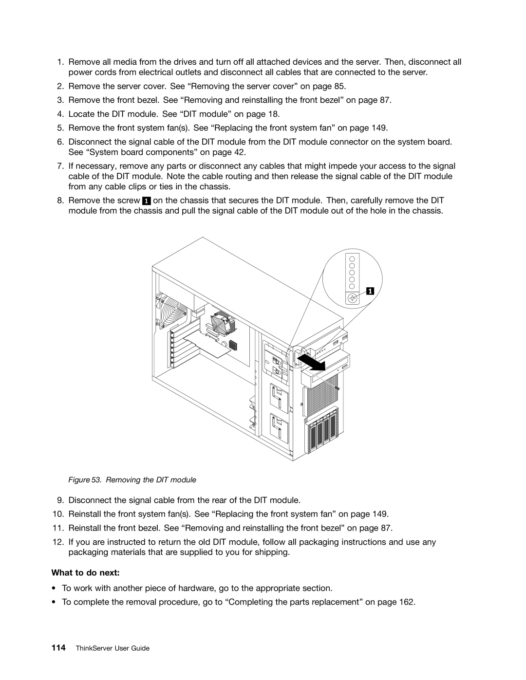 Lenovo 390, 387, 393, 391, 389, 388, 441, 392 manual Removing the DIT module 