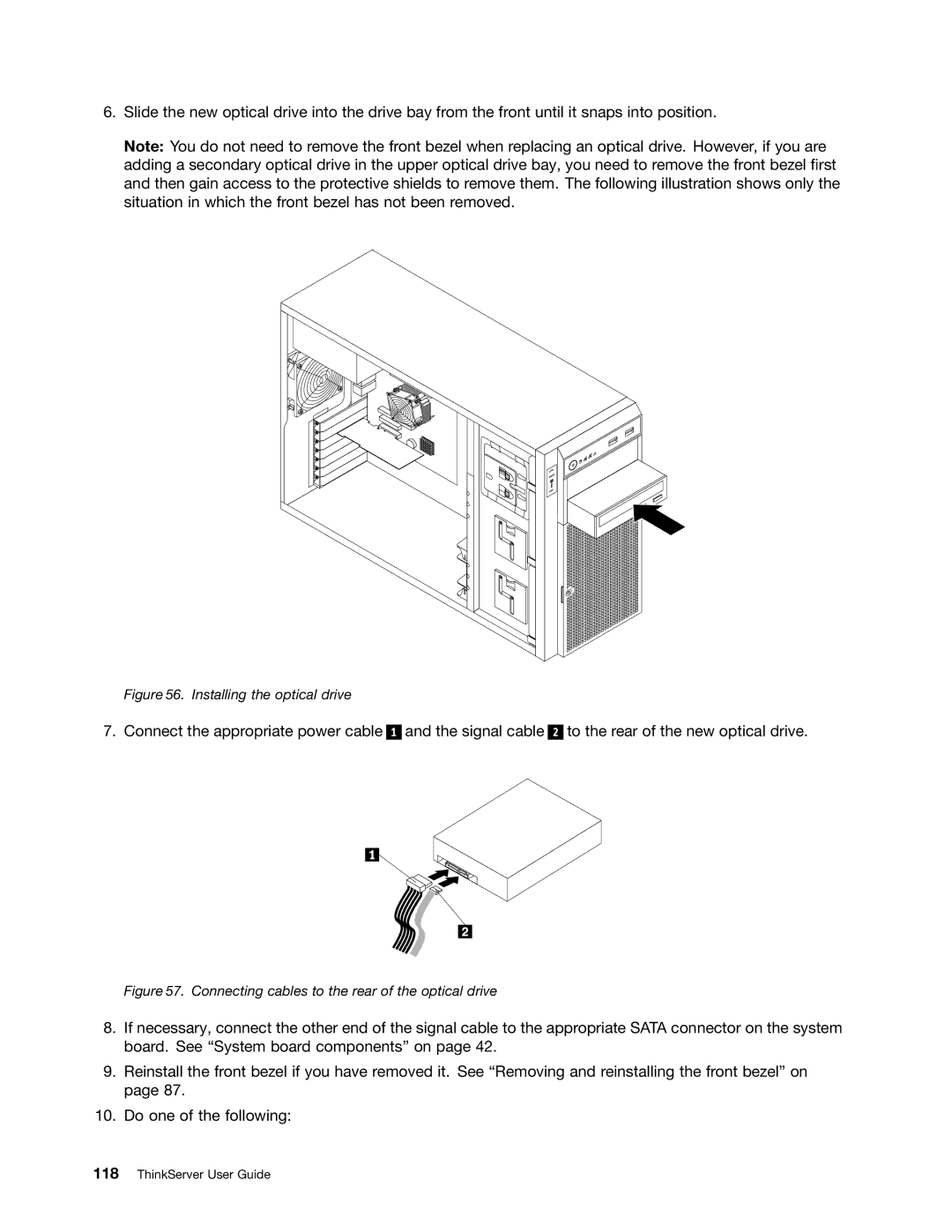 Lenovo 391, 387, 393, 389, 388, 441, 390, 392 manual Installing the optical drive 