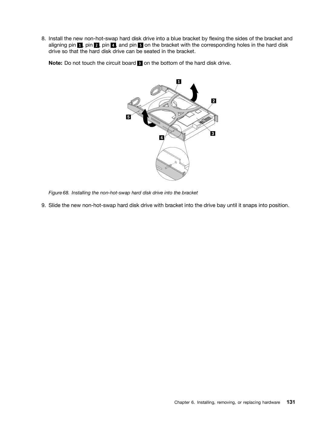 Lenovo 392, 387, 393, 391, 389, 388, 441, 390 manual Installing the non-hot-swap hard disk drive into the bracket 