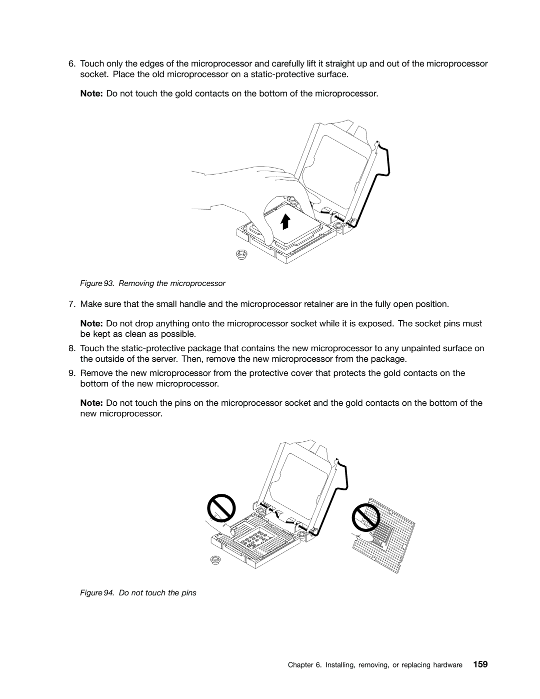 Lenovo 389, 387, 393, 391, 388, 441, 390, 392 manual Removing the microprocessor 