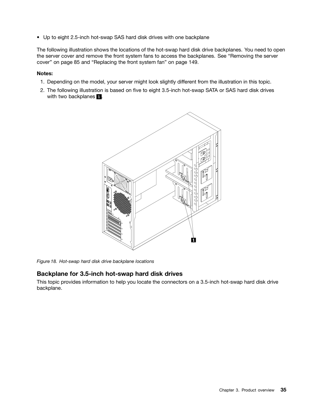 Lenovo 392, 387, 393, 391, 389 Backplane for 3.5-inch hot-swap hard disk drives, Hot-swap hard disk drive backplane locations 