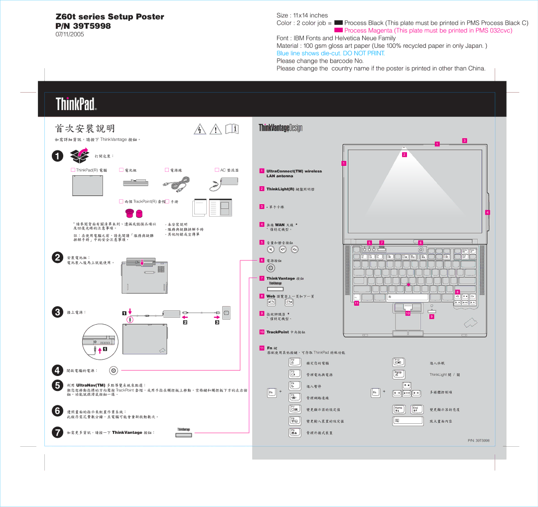 Lenovo 39T5998 manual 07/11/2005, ThinkVantage, UltraNavTM 