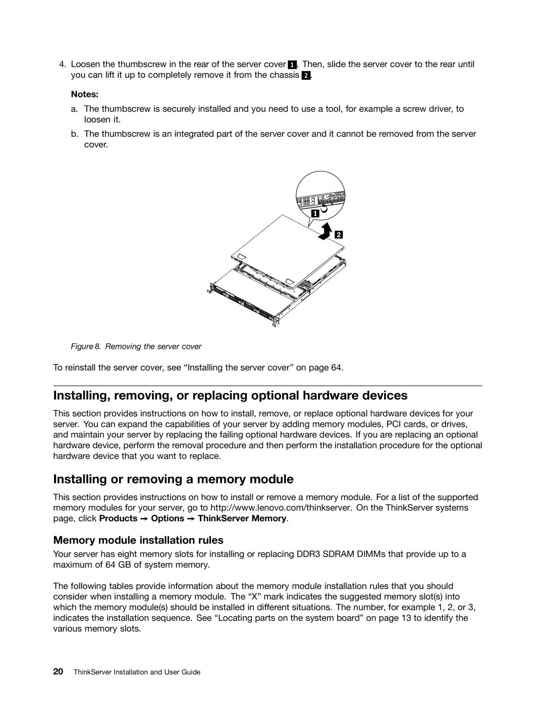 Lenovo 4010, 4011, 1044, 1043 manual Installing or removing a memory module, Memory module installation rules 