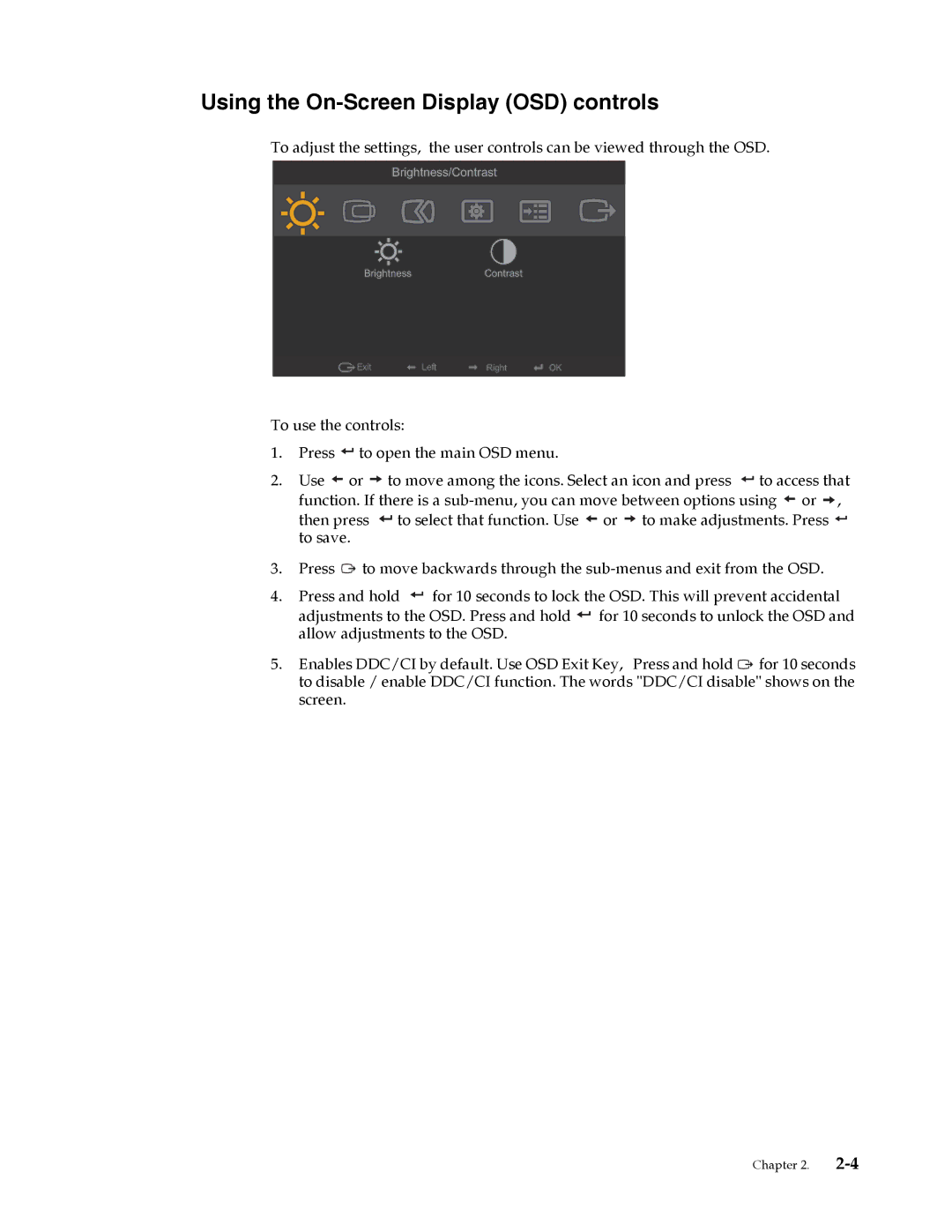 Lenovo 4015LS1 user manual Using the On-Screen Display OSD controls 