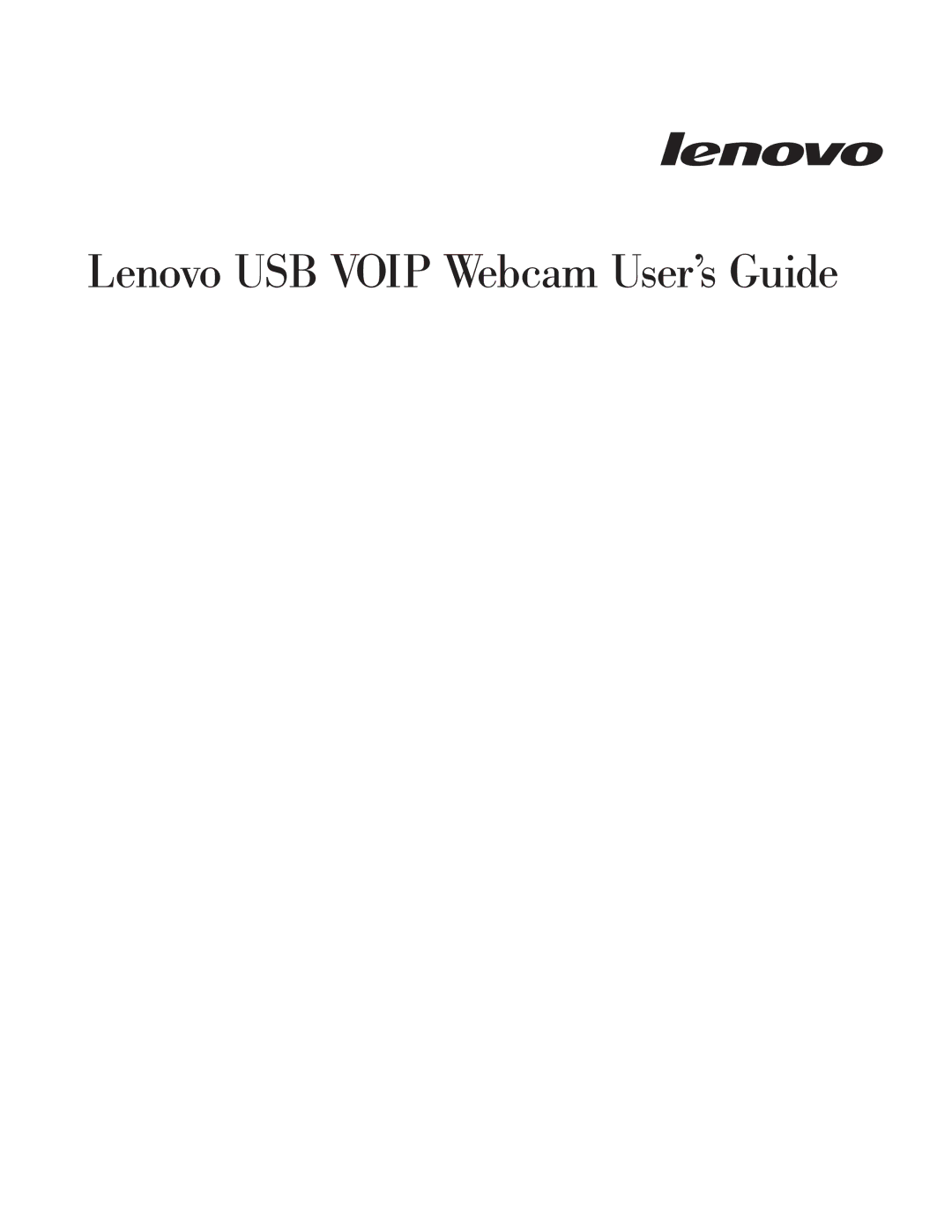 Lenovo 40Y8186 manual Lenovo USB Voip Webcam User’s Guide 