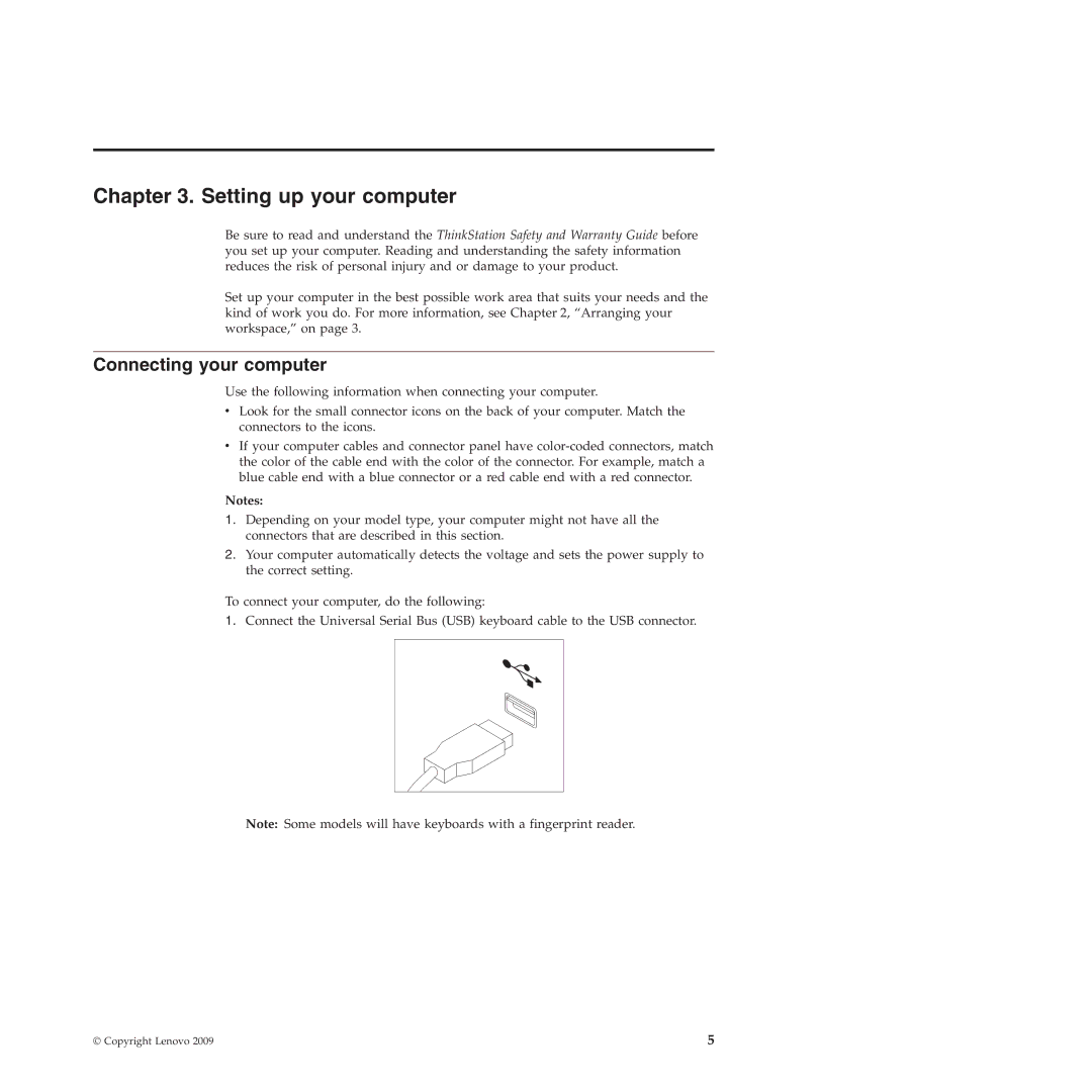 Lenovo 4158, 4155, 4218 manual Setting up your computer, Connecting your computer 